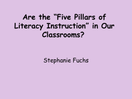 Are the Five Pillars of Literacy Instruction in Our Classrooms?