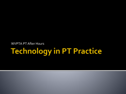 Technology in PT Practice