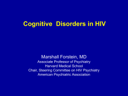 Cognitive Disorders in HIV