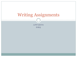 Writing Assignments note
