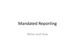 Mandated Reporting