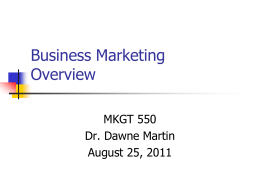 Overview of Business Marketing