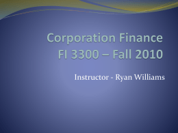 Chapter 1 Lecture - Ryan M. Williams at The University of Arizona