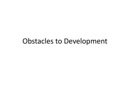 Obstacles to development