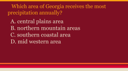 Which area of Georgia receives the most precipitation annually?