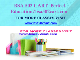BSA 502 CART Perfect Education-bsa502cart.com