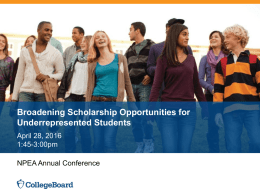 Broadening Scholarship Opportunities for Underrepresented