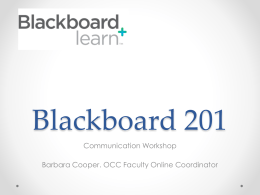 Blackboard 201 - Orange Coast College