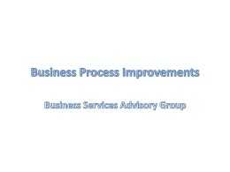 Business Process Improvements from BSAG