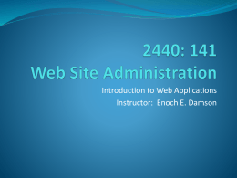 Introduction to Web Applications