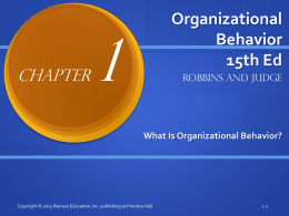 “Organizational Behavior” (OB.)
