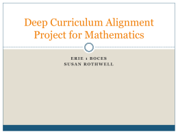 Deep Curriculum Alignment Project for Mathematics