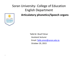 Articulatory phonetics/Speech organs