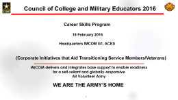Army Career Skills Program