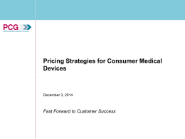 Pricing Strategies for Consumer Medical Devices