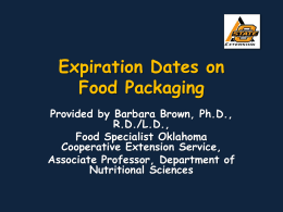 Expiration Dates on Food Packaging PowerPoint