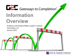 Gateways to Completion Orientation Webinar