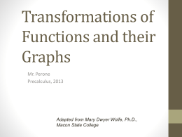 Transformations of Functions and their Graphs
