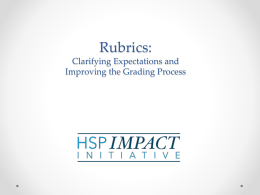 Rubrics: Clarifying Expectations and Improving the Grading Process