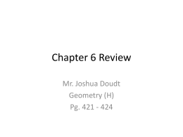 Chapter 6 Review - Mr. Joshua Doudt