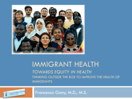 Immigrant Health and Cancer Disparities Service Director of Research