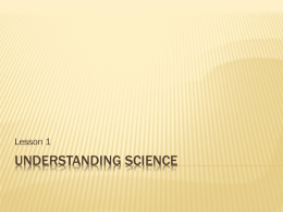 Understanding science Lesson 1