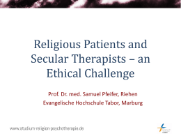 Religious Patients and Secular Psychotherapists