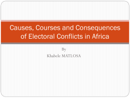 Causes and Consequences of Electoral Conflicts in Africa