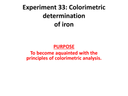 Experiment 22: Colorimetric determination of an