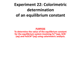 Experiment 22: Colorimetric determination of an