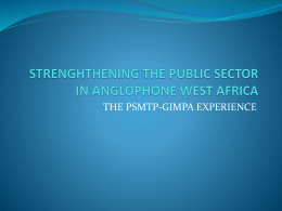 strenghthening the public sector in anglophone west africa
