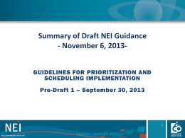 Summary of Draft NEI Guidance