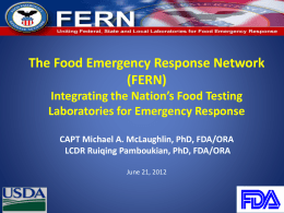 The Food Emergency Response Network (FERN) Integrating the