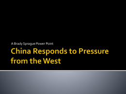 China Responds to Pressure from the West