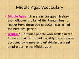 Middle Ages Vocabulary