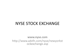 NYSE STOCK EXCHANGE