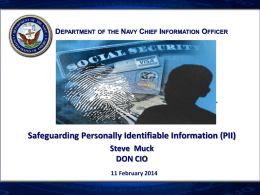 Safeguarding Personally Identifiable Information ( PII )