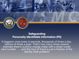 Safeguarding Personally Identifiable Information