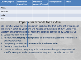 Imperialism expands to East Asia - PBworks