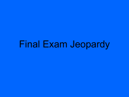 Final exam jeopardy