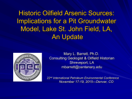 Historic Oilfield Arsenic Sources