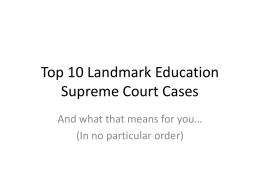 Top 10 Landmark Education Supreme Court Cases