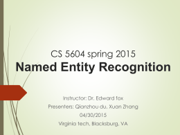Cs 5604 spring 2015 named entity recognition