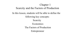 Scarcity and the Factors of Production
