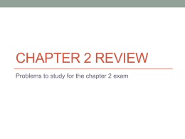 Chapter 2 REVIEW