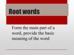 Root words - Journey to the Quran