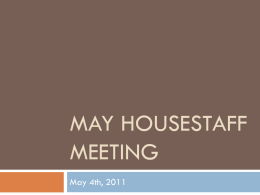 may housestaff meeting - University of Colorado Denver