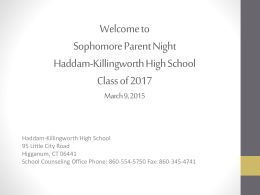Sophomore Parent Night 2015