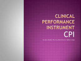 Clinical performance instrument