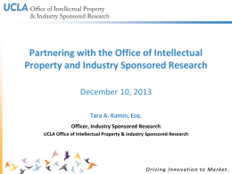 Industry Sponsored Research Presentation 12.10.13